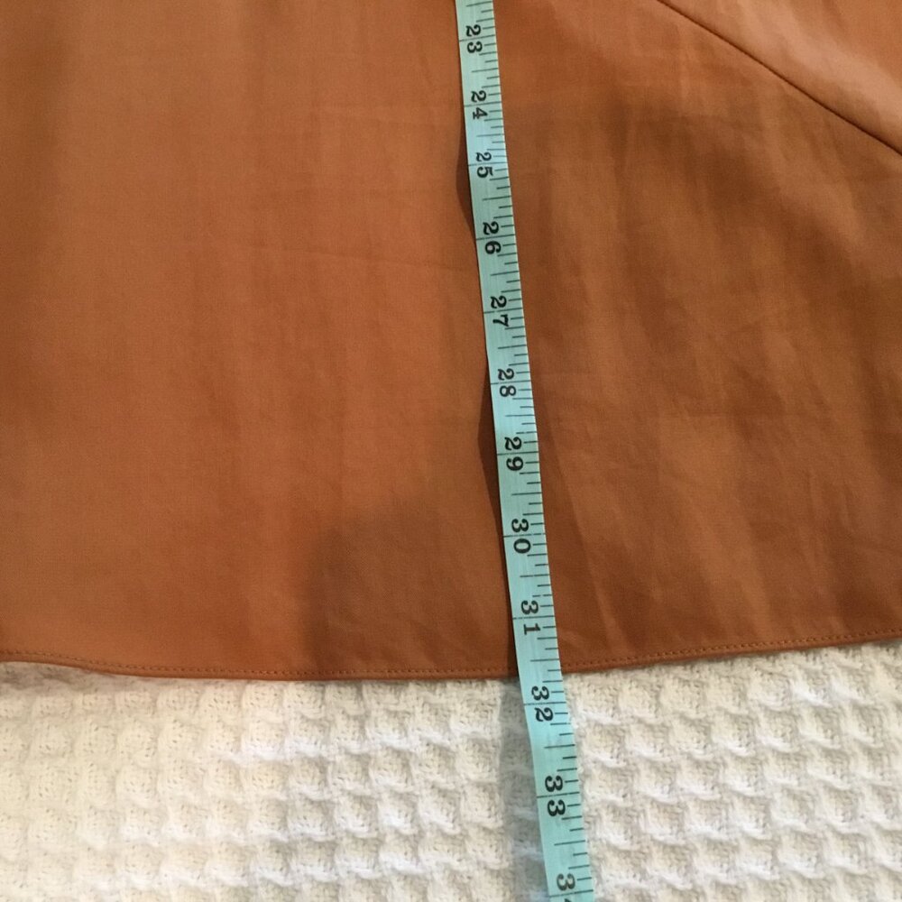 Cremieux Sierra Brown Tencel Midi Skirt Fabric Tie Size 8 - Picture 8 of 8